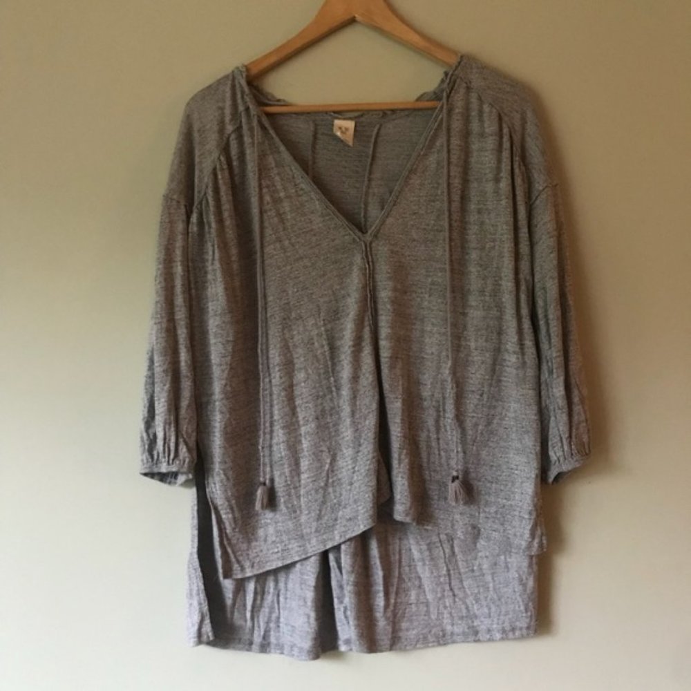 Free People XS Grey Jersey Knit Stretch Tunic Top